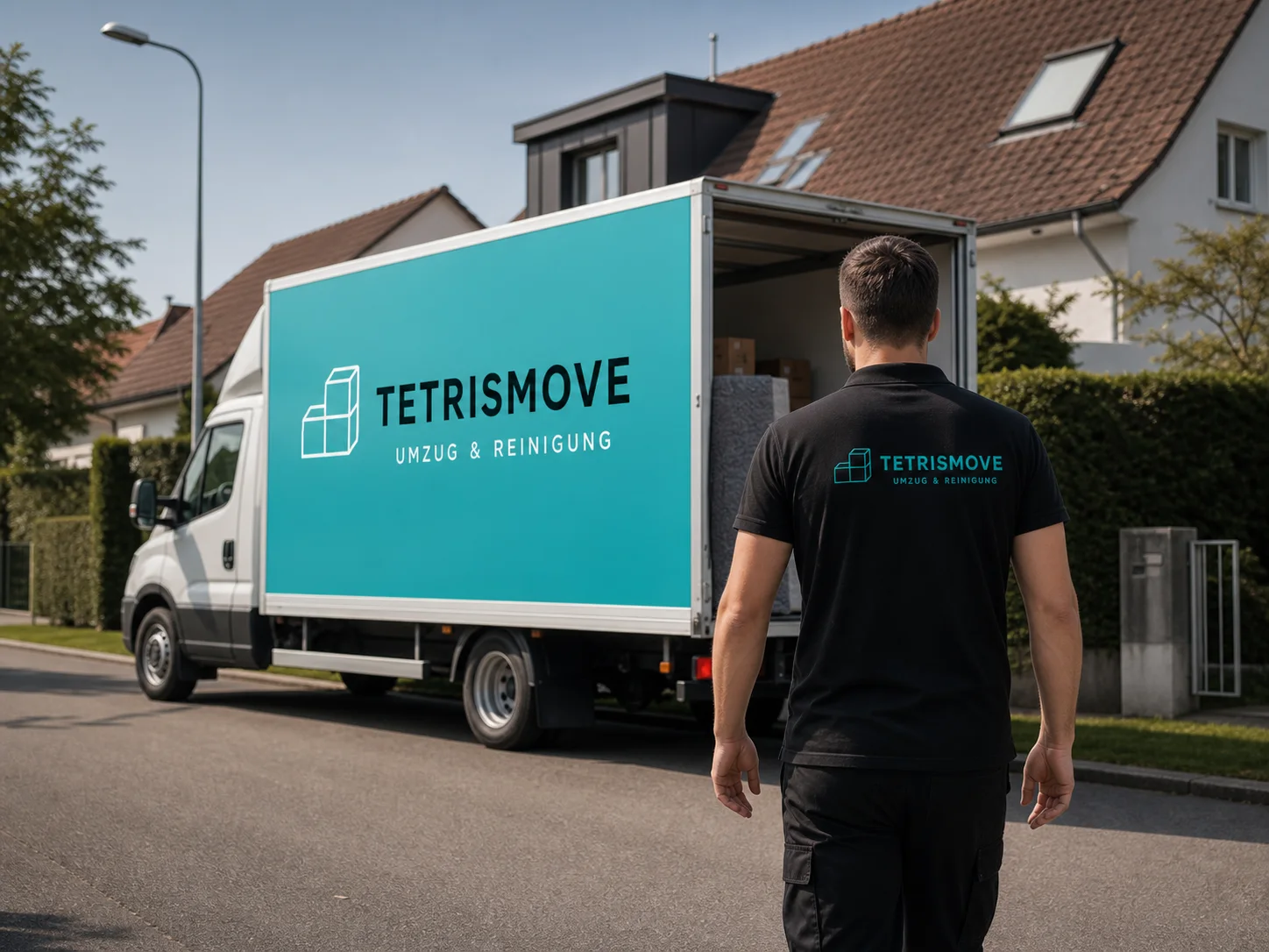 Tetrismove truck and employee